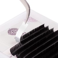 Черные ресницы Enigma light микс 0,07/D+/7-14 mm (16 линий)