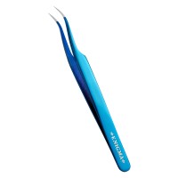 Пинцет изогнутый Enigma (Blue metallic) с ручной заточкой extra-sharp
