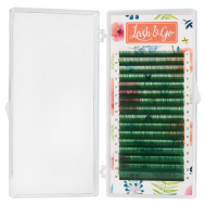 Цветные ресницы Lash&Go микс 0,10/D/7-14 mm "Зеленый" (16 линий)